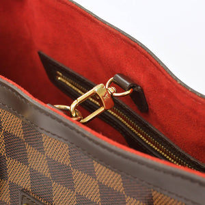 LOUIS VUITTON ルイヴィトン ハムステッドPM ハンドバッグ ブラウン N51205 ダミエ ゴールド金具 美品 中古 4b010734