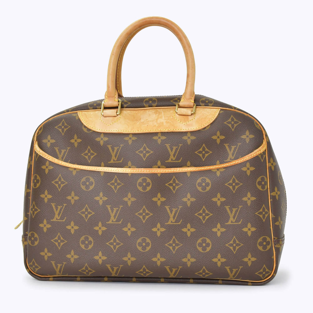 LOUIS VUITTON Monogram Deauville Handbag M47270 Brown Logo Bag Good Used 4b010791