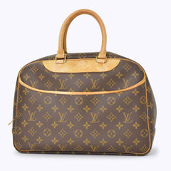LOUIS VUITTON ルイヴィトン モノグラム ドーヴィル ハンドバッグ M47270 ブラウン ロゴ 鞄 良品 中古 4b010791