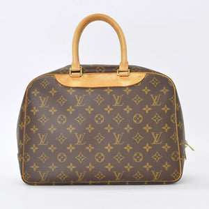 LOUIS VUITTON ルイヴィトン モノグラム ドーヴィル ハンドバッグ M47270 ブラウン ロゴ 鞄 良品 中古 4b010791