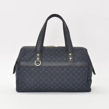 画像をギャラリービューアに読み込む, LOUIS VUITTON ルイヴィトン ジョセフィーヌGM ミニボストンバッグ M92412 モノグラムミニ ネイビー ゴールド金具 美品 中古 4b010800