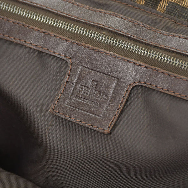 FENDI フェンディ ハンドバッグ トートバッグ ズッカ柄 キャンバス ブラウン シルバー金具 美品 中古 4b010829