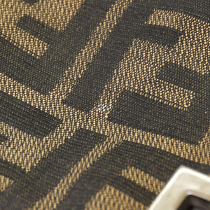 FENDI フェンディ ハンドバッグ トートバッグ ズッカ柄 キャンバス ブラウン シルバー金具 美品 中古 4b010829
