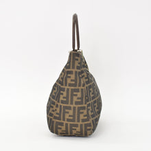 画像をギャラリービューアに読み込む, FENDI フェンディ ハンドバッグ トートバッグ ズッカ柄 キャンバス ブラウン シルバー金具 美品 中古 4b010829