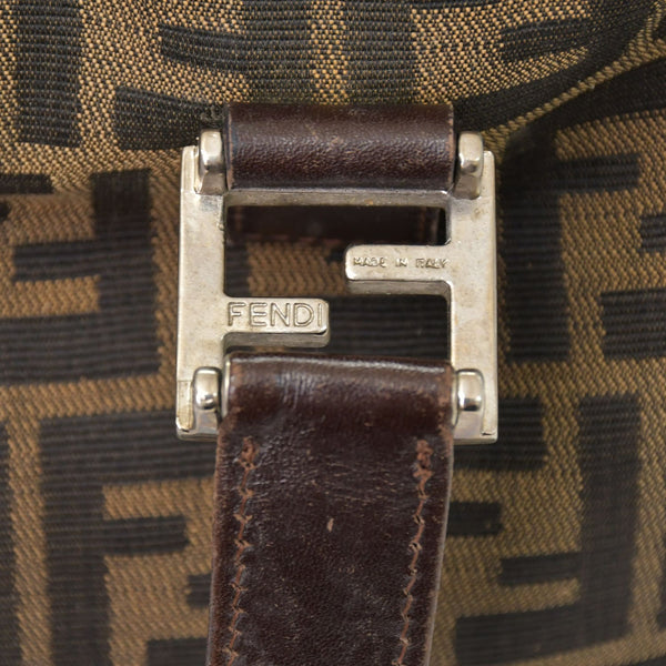 FENDI フェンディ ハンドバッグ トートバッグ ズッカ柄 キャンバス ブラウン シルバー金具 美品 中古 4b010829