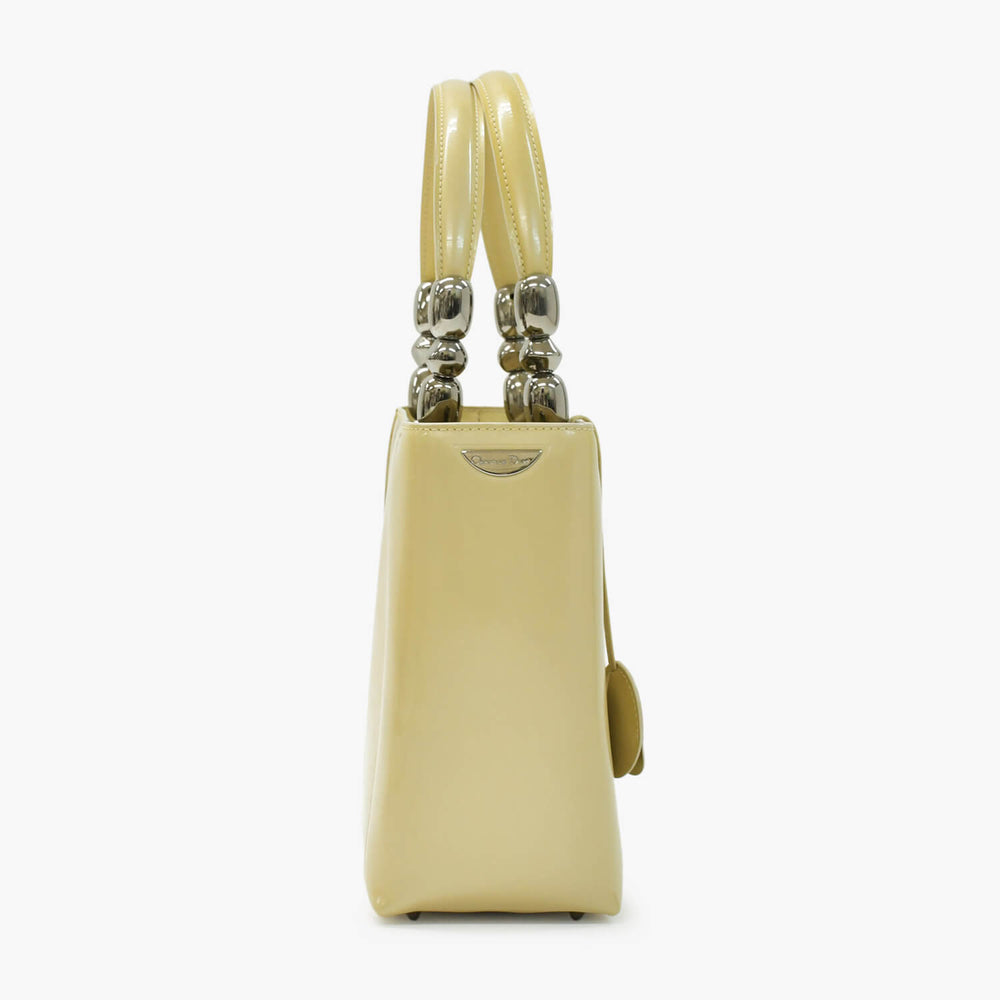 CHRISTIAN DIOR クリスチャンディオール マリスパール 2WAYバッグ ハンドバッグ ショルダーバッグ ベージュ シルバー金具 美品 中古 4b010830