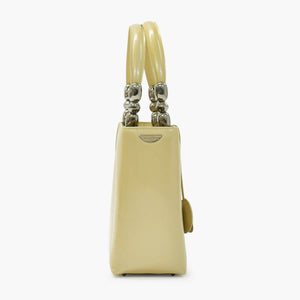 CHRISTIAN DIOR クリスチャンディオール マリスパール 2WAYバッグ ハンドバッグ ショルダーバッグ ベージュ シルバー金具 美品 中古 4b010830