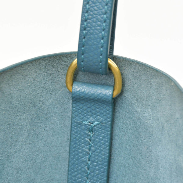極美品 CELINE セリーヌ バーティカルカバスモール 2WAY トートバッグ 189813XBA ブルー セラドン カーフスキン ゴールド金具 中古 4b010841