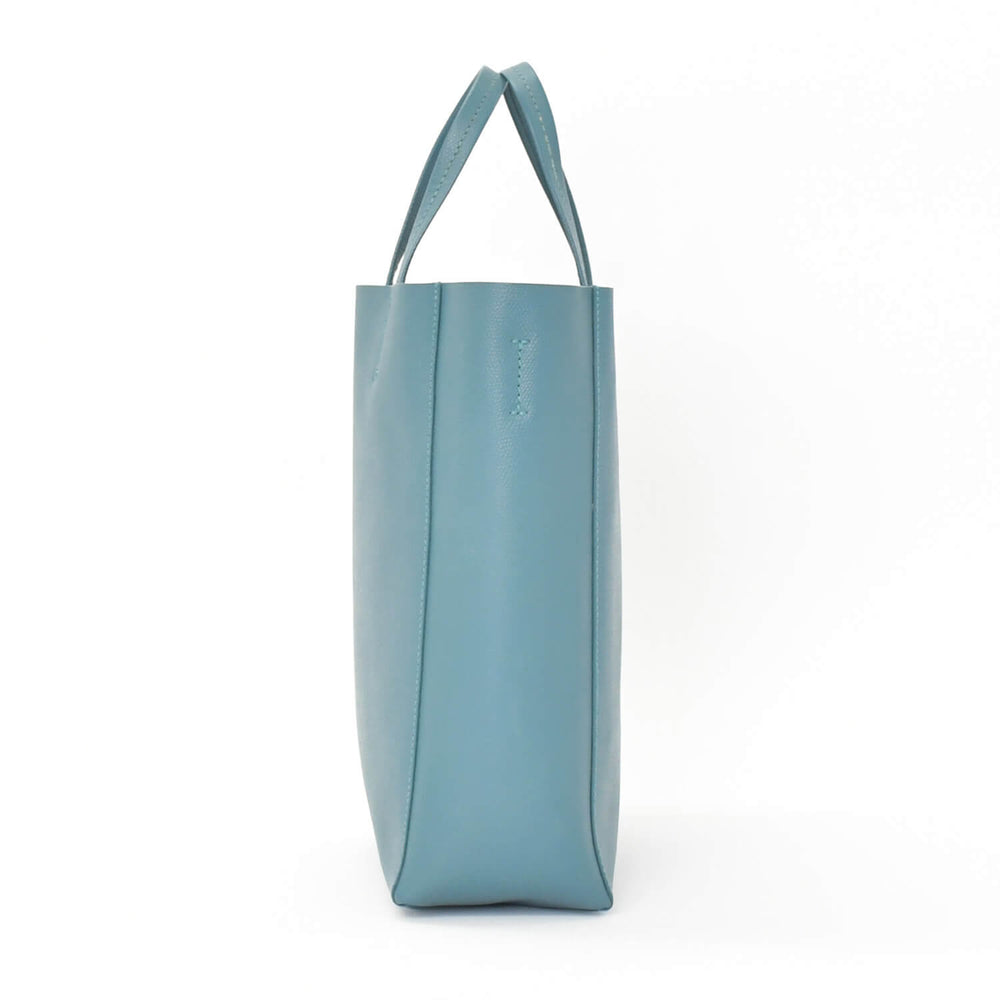 極美品 CELINE セリーヌ バーティカルカバスモール 2WAY トートバッグ 189813XBA ブルー セラドン カーフスキン ゴールド金具 中古 4b010841