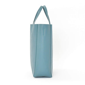極美品 CELINE セリーヌ バーティカルカバスモール 2WAY トートバッグ 189813XBA ブルー セラドン カーフスキン ゴールド金具 中古 4b010841