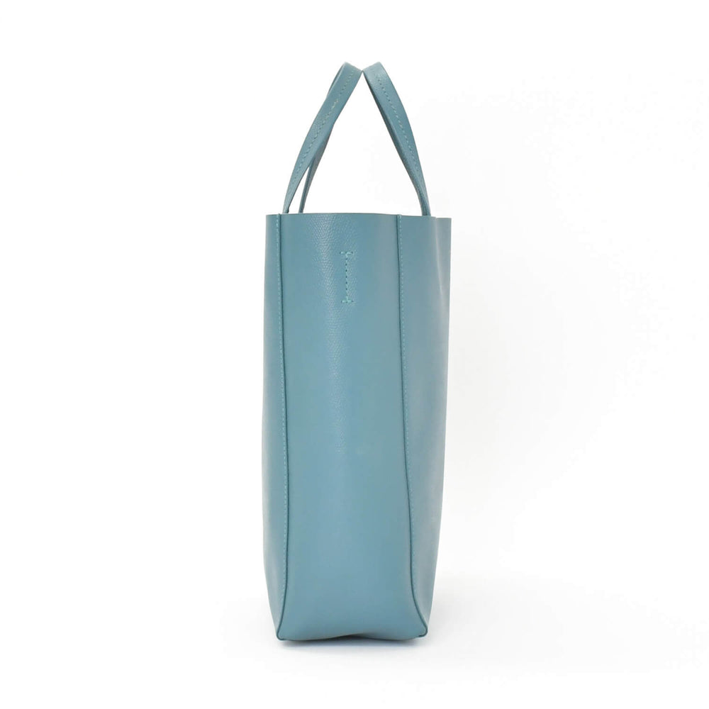 極美品 CELINE セリーヌ バーティカルカバスモール 2WAY トートバッグ 189813XBA ブルー セラドン カーフスキン ゴールド金具 中古 4b010841