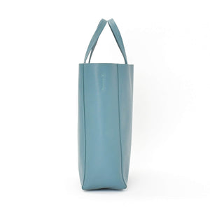 極美品 CELINE セリーヌ バーティカルカバスモール 2WAY トートバッグ 189813XBA ブルー セラドン カーフスキン ゴールド金具 中古 4b010841