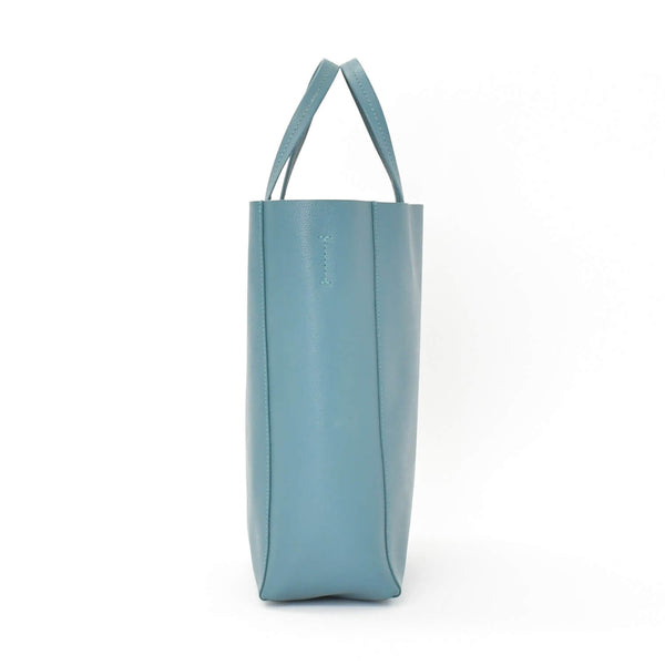 極美品 CELINE セリーヌ バーティカルカバスモール 2WAY トートバッグ 189813XBA ブルー セラドン カーフスキン ゴールド金具 中古 4b010841
