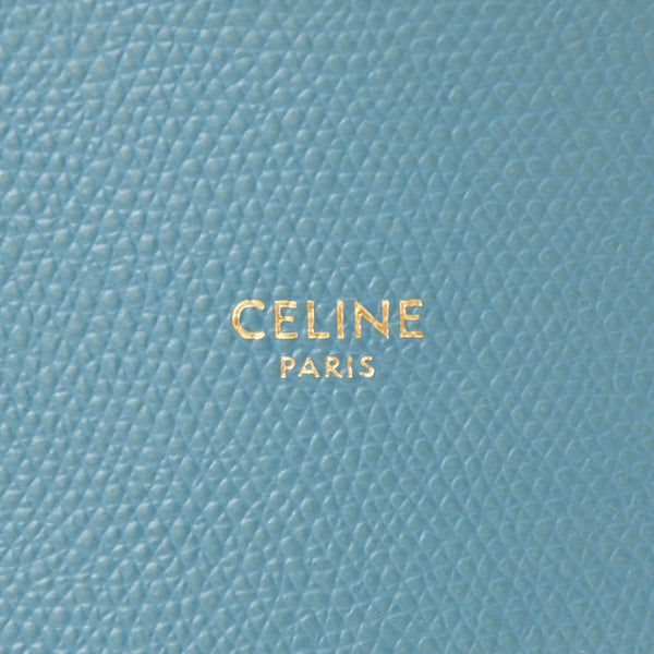極美品 CELINE セリーヌ バーティカルカバスモール 2WAY トートバッグ 189813XBA ブルー セラドン カーフスキン ゴールド金具 中古 4b010841