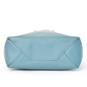 極美品 CELINE セリーヌ バーティカルカバスモール 2WAY トートバッグ 189813XBA ブルー セラドン カーフスキン ゴールド金具 中古 4b010841