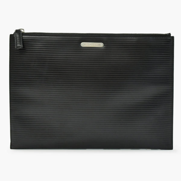 SAINT LAURENT サンローラン クラッチバッグ TGR462361-0517 レザー ブラック シルバー金具 美品 中古 4b010843