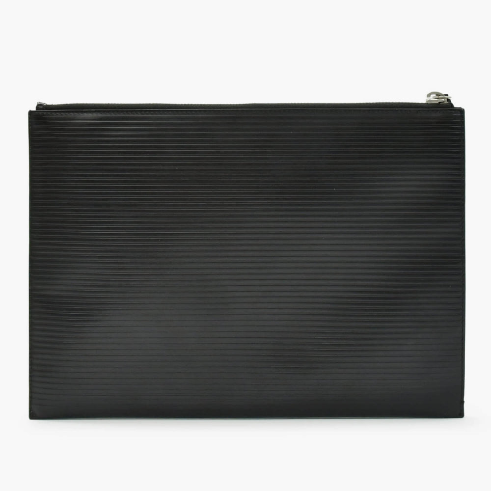 SAINT LAURENT サンローラン クラッチバッグ TGR462361-0517 レザー ブラック シルバー金具 美品 中古 4b010843