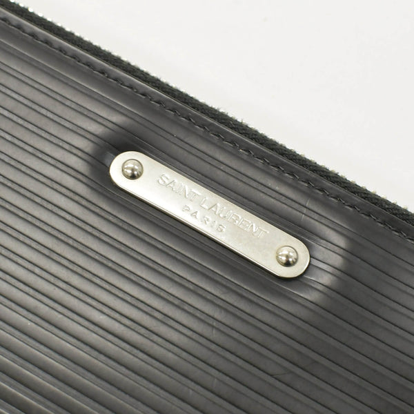 SAINT LAURENT サンローラン クラッチバッグ TGR462361-0517 レザー ブラック シルバー金具 美品 中古 4b010843
