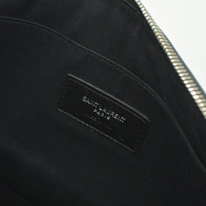 SAINT LAURENT サンローラン クラッチバッグ TGR462361-0517 レザー ブラック シルバー金具 美品 中古 4b010843