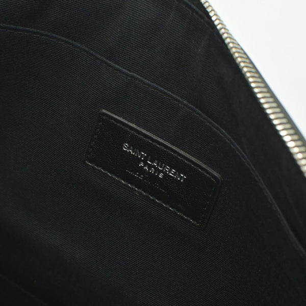 SAINT LAURENT サンローラン クラッチバッグ TGR462361-0517 レザー ブラック シルバー金具 美品 中古 4b010843
