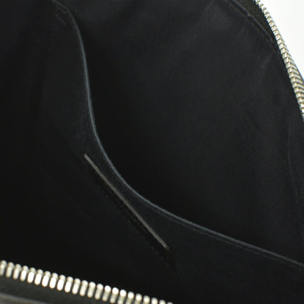 SAINT LAURENT サンローラン クラッチバッグ TGR462361-0517 レザー ブラック シルバー金具 美品 中古 4b010843