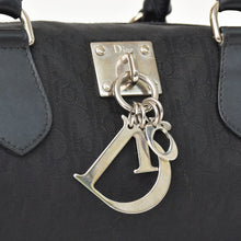 画像をギャラリービューアに読み込む, 極美品 Christian Dior クリスチャンディオール ラブリー トロッター ハンドバッグ キャンバス レザー ブラック シルバー金具 中古 4b010848