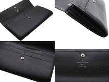画像をギャラリービューアに読み込む, LOUIS VUITTON ルイヴィトン ポルトフォイユ サラ 長財布 M63742 エピレザー イニシャル K ブラック シルバー金具 美品 中古 4b010899