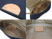 Load image into Gallery viewer, Christian Dior クリスチャンディオール ワンショルダーバッグ マリスパール デニム インディゴブルー シルバー 金具 美品 中古 4b011005