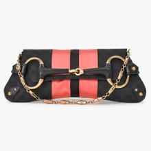 Load image into Gallery viewer, GUCCI グッチ ワンショルダーバッグ ブラック ピンク GGキャンバス レザー 3444 ピンクゴールド金具 美品 中古 4b011242