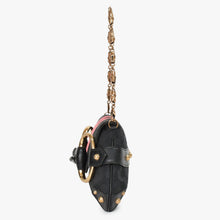 Load image into Gallery viewer, GUCCI グッチ ワンショルダーバッグ ブラック ピンク GGキャンバス レザー 3444 ピンクゴールド金具 美品 中古 4b011242