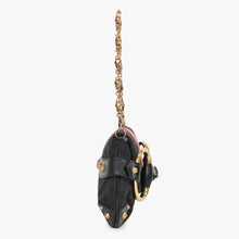 Load image into Gallery viewer, GUCCI グッチ ワンショルダーバッグ ブラック ピンク GGキャンバス レザー 3444 ピンクゴールド金具 美品 中古 4b011242