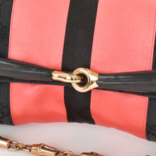 Load image into Gallery viewer, GUCCI グッチ ワンショルダーバッグ ブラック ピンク GGキャンバス レザー 3444 ピンクゴールド金具 美品 中古 4b011242