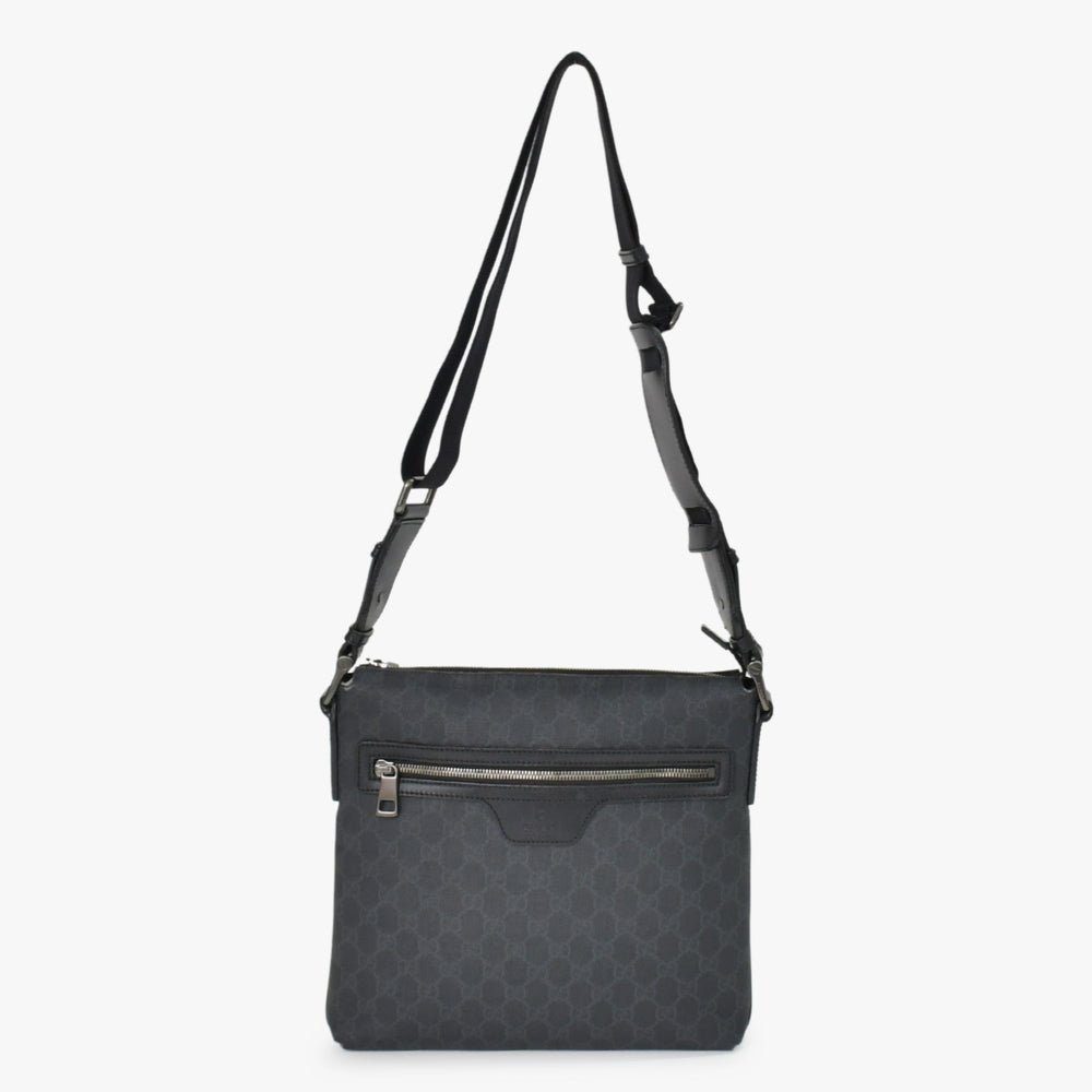 極美品 GUCCI グッチ GGスプリーム ショルダーバッグ 322279 ブラック GGスプリームキャンバス シルバー金具 中古 4b011255