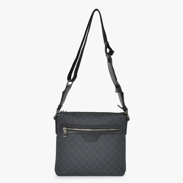 極美品 GUCCI グッチ GGスプリーム ショルダーバッグ 322279 ブラック GGスプリームキャンバス シルバー金具 中古 4b011255