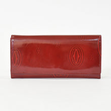 Load image into Gallery viewer, CARTIER カルティエ 長財布 ドゥーブルC ボルドー パテントレザー エナメル シルバー金具 中古 4b011878