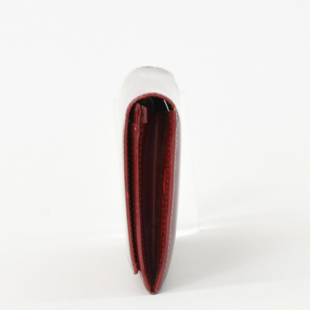CARTIER Cartier long wallet Double C Bordeaux patent leather enamel silver hardware used 4b011878