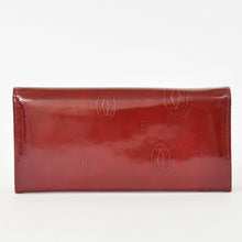 Load image into Gallery viewer, CARTIER カルティエ 長財布 ドゥーブルC ボルドー パテントレザー エナメル シルバー金具 中古 4b011878