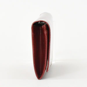 CARTIER カルティエ 長財布 ドゥーブルC ボルドー パテントレザー エナメル シルバー金具 中古 4b011878