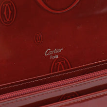 Load image into Gallery viewer, CARTIER カルティエ 長財布 ドゥーブルC ボルドー パテントレザー エナメル シルバー金具 中古 4b011878