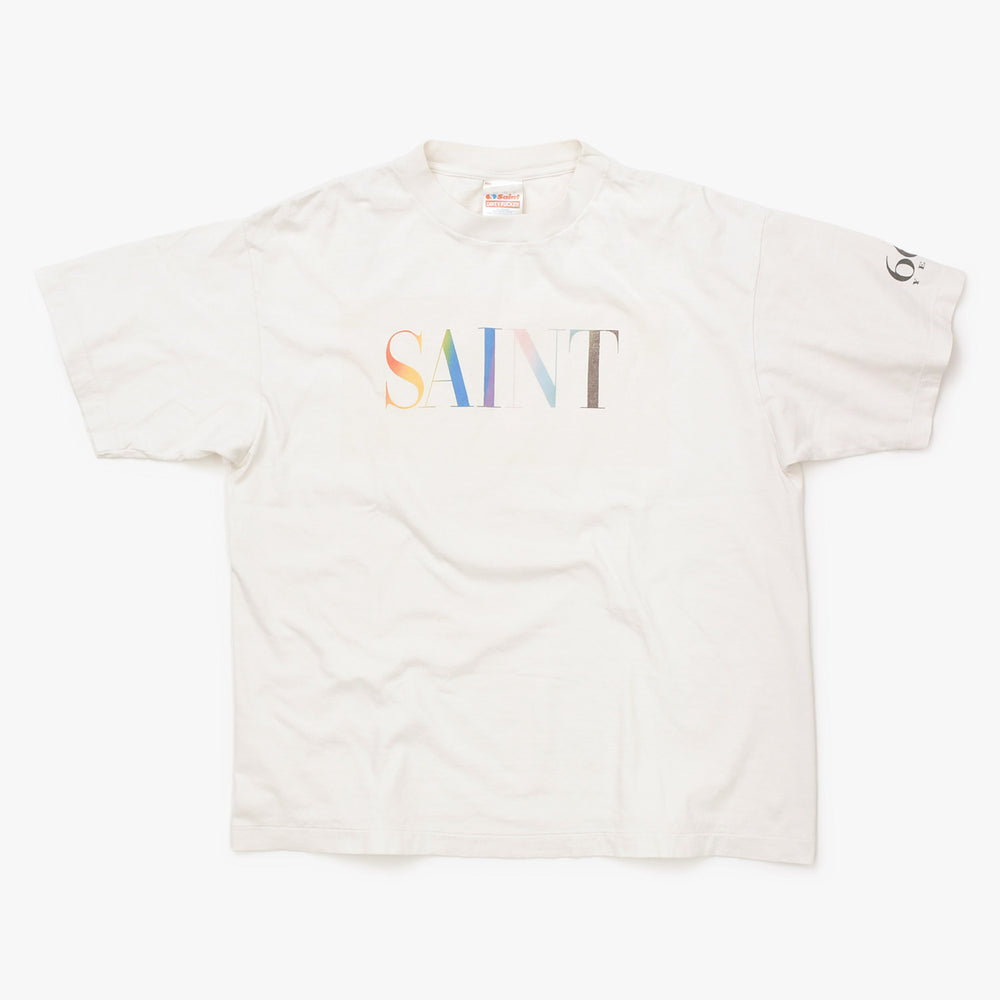 Very good condition SAINT MICHAEL Saint Michael SS TEE RAINBOW SAINT Short sleeve T-shirt SM-YS1-0000-007 Size L White Used 4b012016