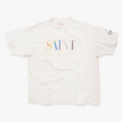極美品 SAINT MICHAEL セントマイケル SS TEE RAINBOW SAINT 半袖Tシャツ SM-YS1-0000-007 サイズL ホワイト 中古 4b012016