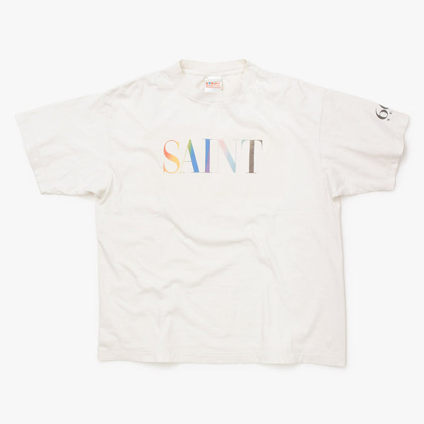 極美品 SAINT MICHAEL セントマイケル SS TEE RAINBOW SAINT 半袖Tシャツ SM-YS1-0000-007 サイズL ホワイト 中古 4b012016