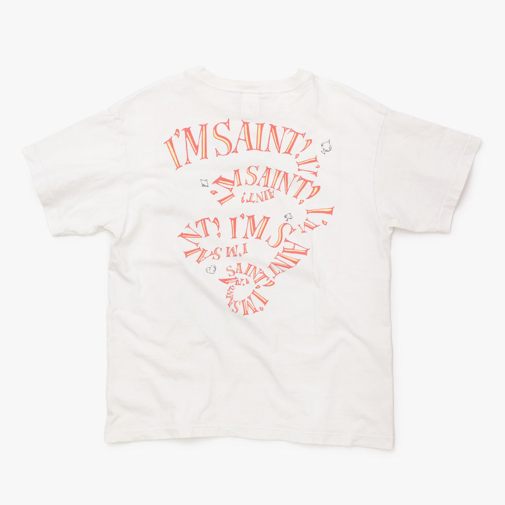 SAINT MICHAEL Saint Michael DSNY SS TEE Short Sleeve T-shirt SM-A23-0000-C25 Size L White Cotton Good Condition Used 4b012021