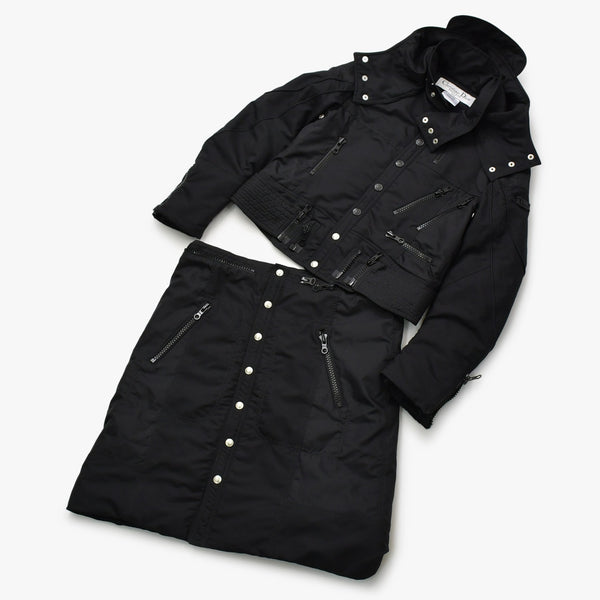 極美品 Christian Dior クリスチャンディオール ダウン ガリアーノ期 ジャケット 4H12088510 サイズ38 ブラック 中古 4b012161