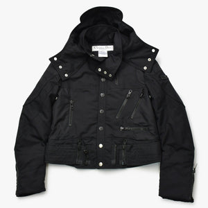 極美品 Christian Dior クリスチャンディオール ダウン ガリアーノ期 ジャケット 4H12088510 サイズ38 ブラック 中古 4b012161