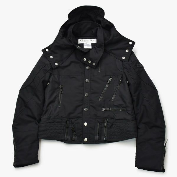 極美品 Christian Dior クリスチャンディオール ダウン ガリアーノ期 ジャケット 4H12088510 サイズ38 ブラック 中古 4b012161
