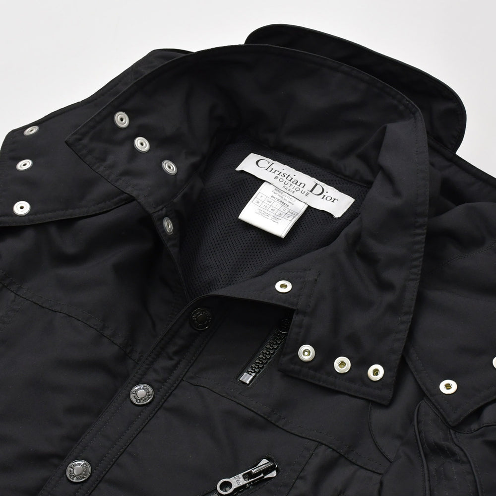 極美品 Christian Dior クリスチャンディオール ダウン ガリアーノ期 ジャケット 4H12088510 サイズ38 ブラック 中古 4b012161