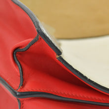 Load image into Gallery viewer, 極美品 CELINE セリーヌ ダイヤモンドクラッチショルダーバッグ レザー スエード ハラコ レッド シルバー ベージュ シルバー金具 中古 4b012254