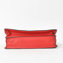 Load image into Gallery viewer, 極美品 CELINE セリーヌ ダイヤモンドクラッチショルダーバッグ レザー スエード ハラコ レッド シルバー ベージュ シルバー金具 中古 4b012254