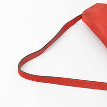 Load image into Gallery viewer, 極美品 CELINE セリーヌ ダイヤモンドクラッチショルダーバッグ レザー スエード ハラコ レッド シルバー ベージュ シルバー金具 中古 4b012254